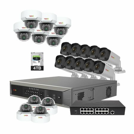 REVO AMERICA Ultra Plus HD 32 Channel 4TB NVR Surveillance System with 20 x 4 Megapixel Cameras RUP321MD10GB10G-4T